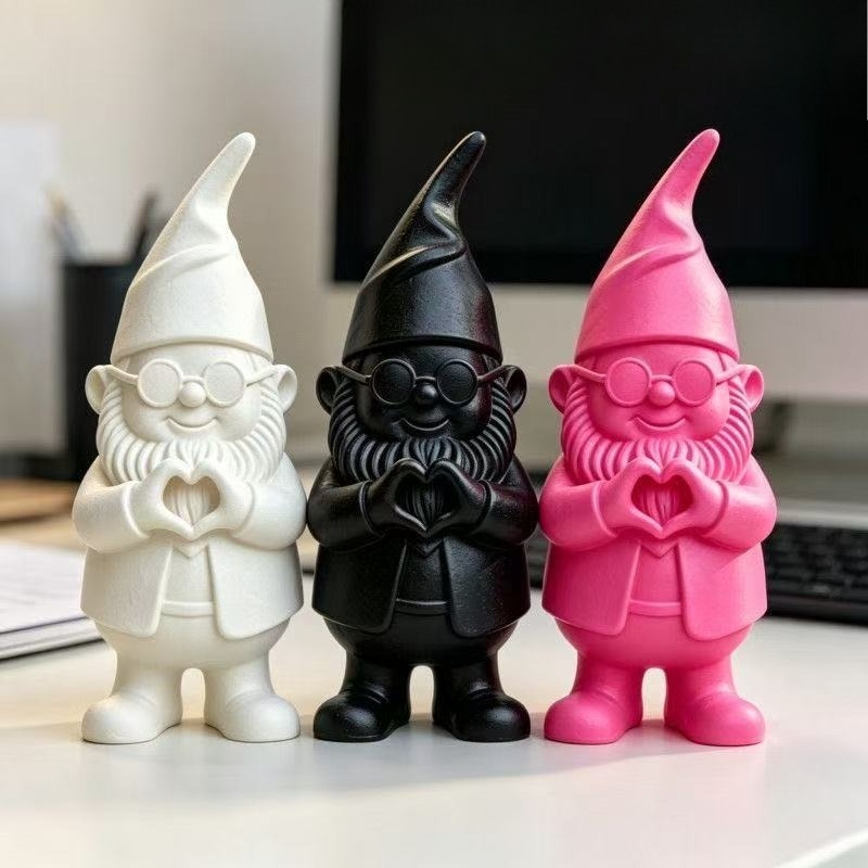 TEMU Set van 3 hartvormige tuinkabouterbeelden met speelse modieuze bril & hartvormige figuren - / Decor geschikt voor gazons, patio's, bloembedden -