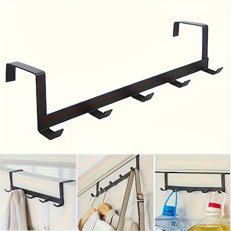 TEMU Modern Over-the-door Hook Rack, Wall-mounted Design, , A Practical And Stylish Storage Solution. Suitable For Towels, Clothes, Coats, Hats, And