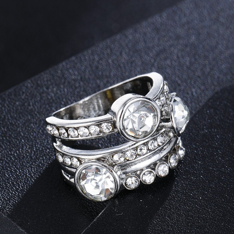 Men's Large Round Synthetic Zircon Ring
