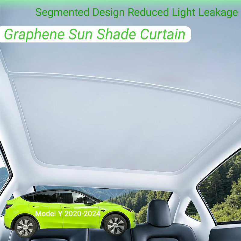 TEMU Fit For 2019-2024 For Graphene White Sunroof Shade High-elastic Memory Fabric, No Deformation After Repeated Folding, More Durable Than Ordinary