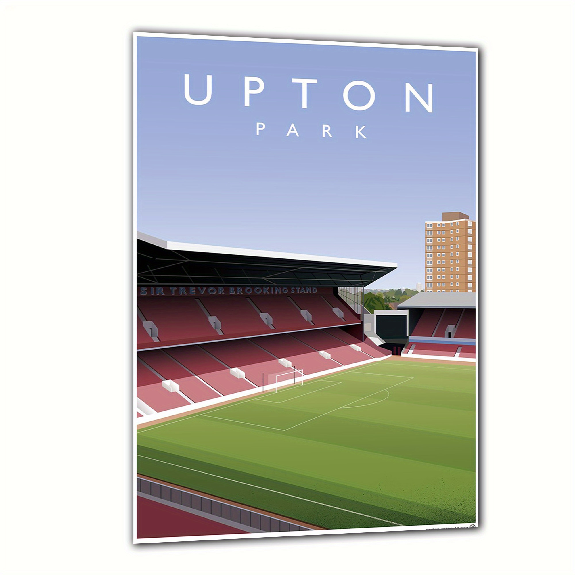 TEMU Retro Park Fotbollsstadion Canvastryck - Ramfri Väggkonst för Vardagsrum & Sovrumsdekoration, West Ham United Hemmaplanposter, Sporttema