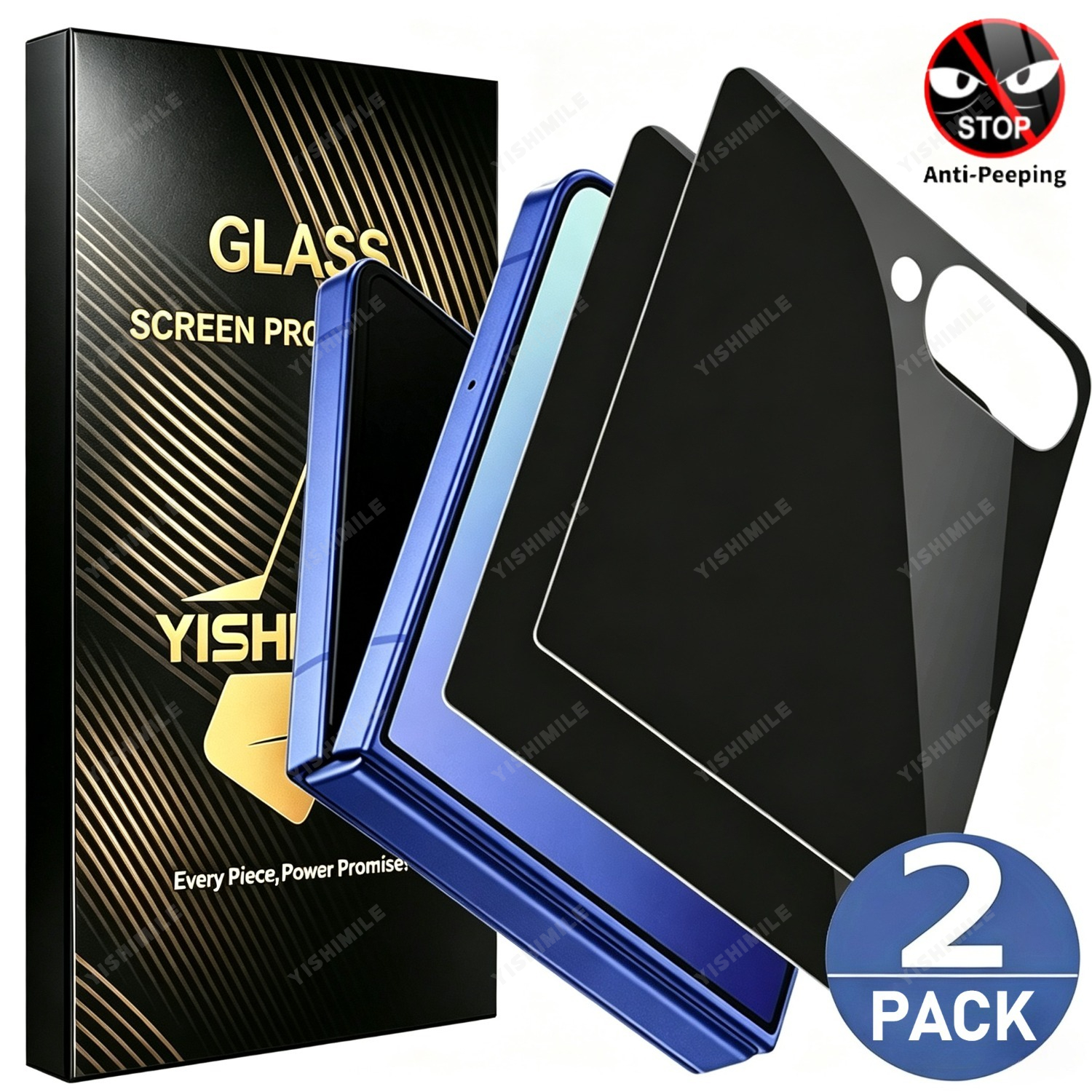 TEMU 2pcs Anti-spy Tempered Glass Screen Protectors, Designed To Prevent Spying, Shattering, And Scratching, With A Bubble-free Application, Suitable