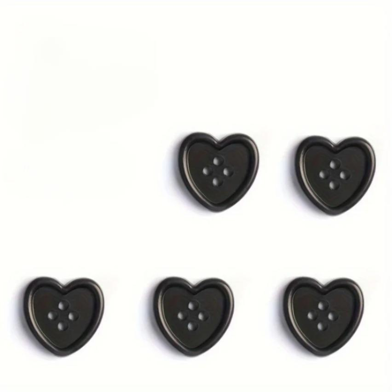 5pcs Heart Shaped Shank Buttons Red Beige Crafts & Clothing Repair