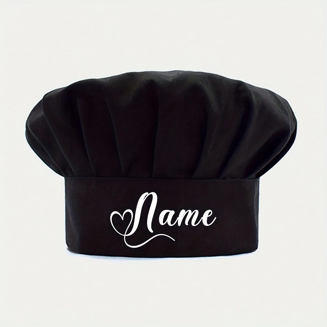 TEMU Customizable Names Or Text, Custom Chef Hats - Adjustable Short-brimmed Hats For Men And Women, Washable And Reusable, Made Of Nylon, Available