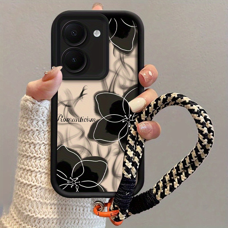 TEMU para teléfono: elegante para VIVO Y36/Y27S (Multimodelo universal) con cordón para hombres y mujeres. de TPU y caídas con cuerda colgante,
