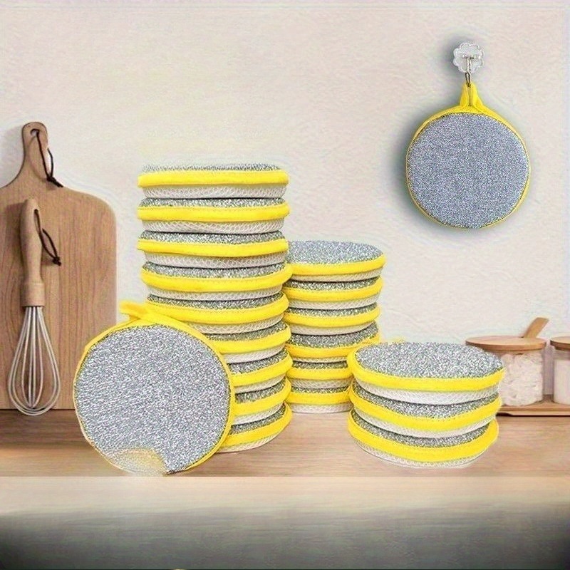 Heavy-Duty Double-Sided Dishwashing Sponge - Dual Scrubbing Surface (Scrubbing & Cleaning), Non-Scratch Scrubbing, Thickened for Pots, Pans, Dishes - Kitchen & Commercial Use - Dishcloth Compatible - Durable Scrubbing Sponge for Home & Restaurant Cleaning, Dishwashing Sponges, Pot Scrubbing, Dualsided Design, Sturdy Construction, Professional Chefs, Pot Scrubbing Tool, Ergonomic Design, Longlasting Material, Professional Cooks