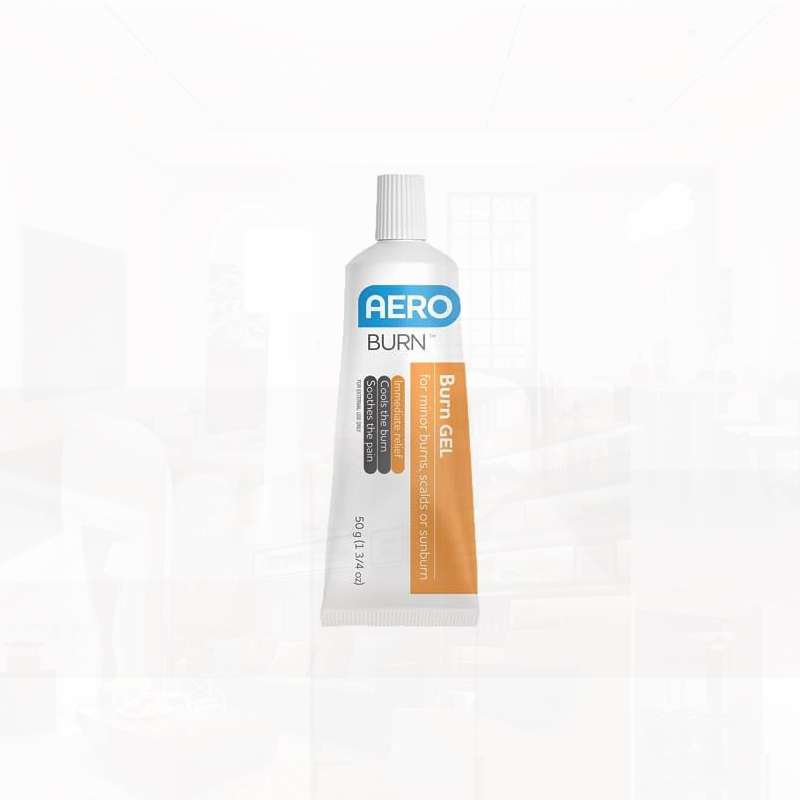 50g AeroBurn Burn Gel Tube - Medical-Grade Plastic Burn Gel for 1st & 2nd Degree Burns, Instant Cooling & Long-Lasting, Portable Burn Treatment with Easy Application, Individually Wrapped for Camping, Sports, Home Use - Safe for Sensitive Light Beig