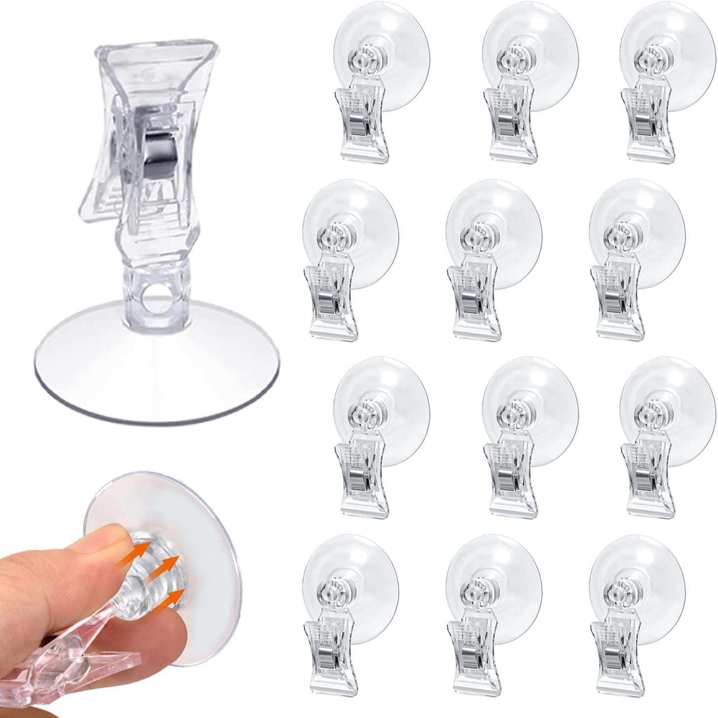 TEMU 12pcs Suction Cup Clips, Wall Suction Cup Clips, Transparent Suction Cup Clips, Window Suction Cups, Plastic Suction Cup Clips, Plate Hook Clips