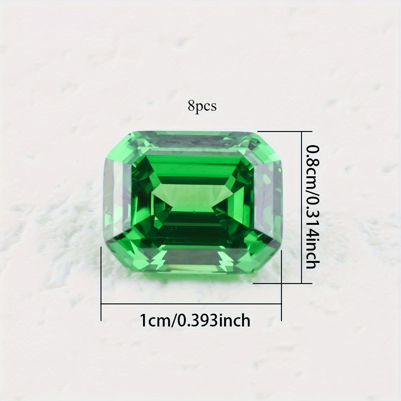 0.314in X 0.393in Mm Emerald Cut Colombian -grown Emerald 8pcs Set, For Jewelry Making, An For Gifting