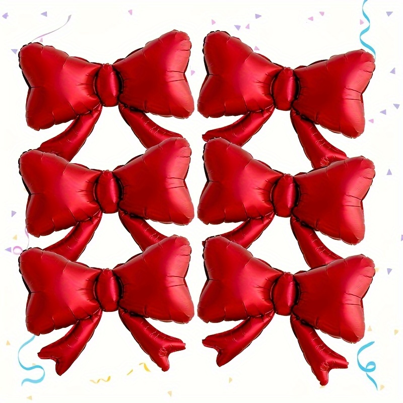 Image of Set Of 6 Matte Red And -shaped Foil Balloons, Suitable For Birthday Celebrations, Weddings, Proposals, New Year , Bachelor Parties, Christmas Gatherings, And Home Or Room Decor