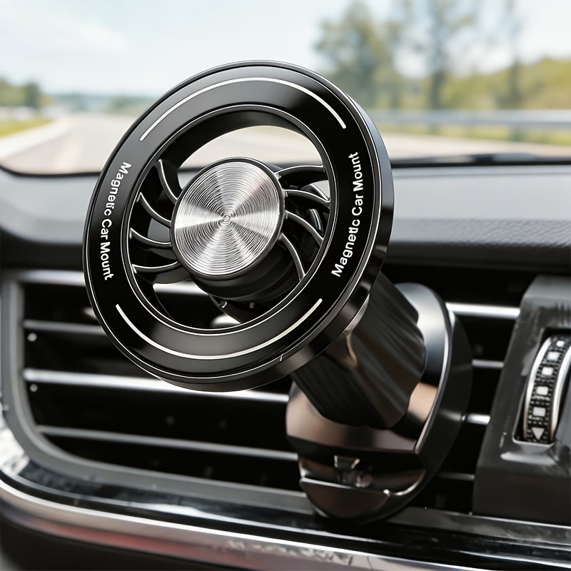 TEMU Magnetic Car Phone Mount - Heavy-duty Abs Material, One-handed Operation, Compatible, Universal Air Vent Mount, Adjustable Bracket, Non-slip
