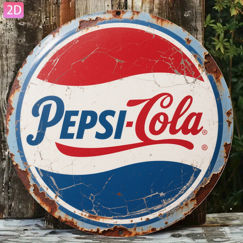 Plaque murale métallique Vintage en Aluminium " Pepsi-Cola "