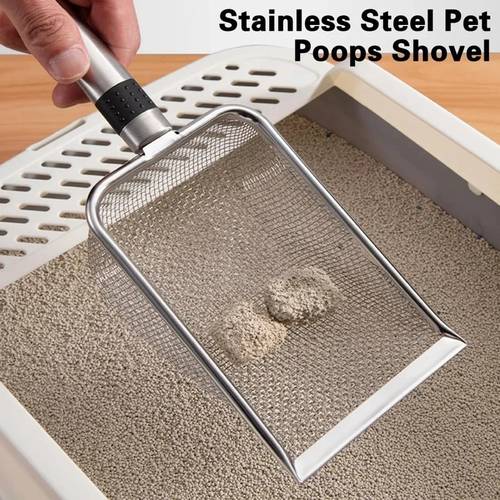 pala de para gatos de acero inoxidable resistencia con mango ergonómico - anticorrosiva, de limpiar, para eliminación rápida de desechos, para (hogar y cajas de )