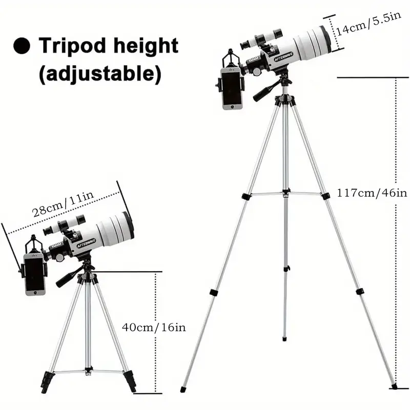 télescope astronomique avec adaptateur smartphone - grossissement 150x, de 300 mm, monture trépied robuste pour observation des et planètes - idéal pour adultes, étudiants, astronautes - télescope portable pour maison, observatoire, camping - dastronomie, exploration du ciel , optiques hd, montage stable, compacité optimale, pour aventuriers air détails 3