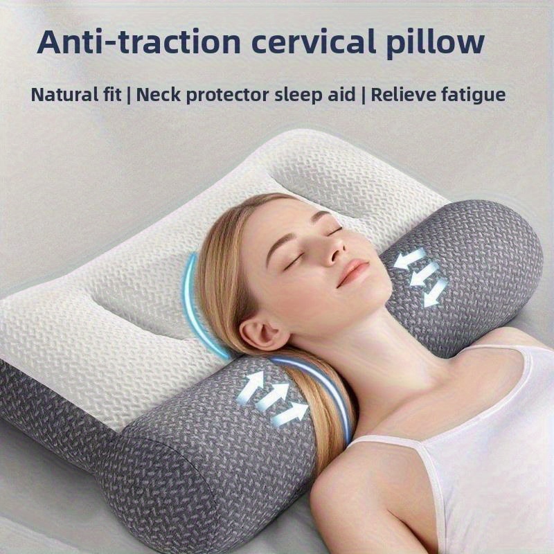 This Is an Ergonomic Traction Pillow Designed for Neck Support, Featuring a Breathable 3D Mesh And Firm Support for Better Sleep. It Is Suitable for Home Use