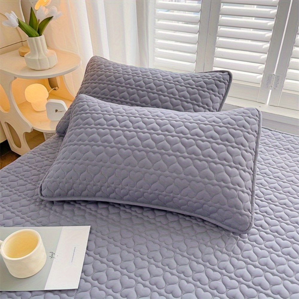 1pc water resistant quilted pillowcase 19x29 inches cover polyester liner twill weave 40 stick knitting envelope closure machine washable oil proof bedding for   details 8