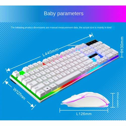 keyboard and mouse set mechanical keyboard mouse set computer peripherals wired mute mouse set computer desktop office wired usb lighting