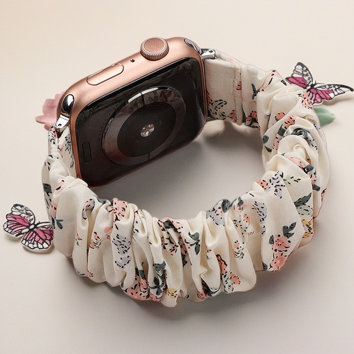 Scrunchie Band Compatible With For Watch Bands 38mm 40mm 41mm 42mm 44mm 45mm 46mm 49mm, Floral Print Elastic Nylon Strap For Iwatch Watch Series 11 10 6 5 4 Se 2, Women's Fashion Accessory