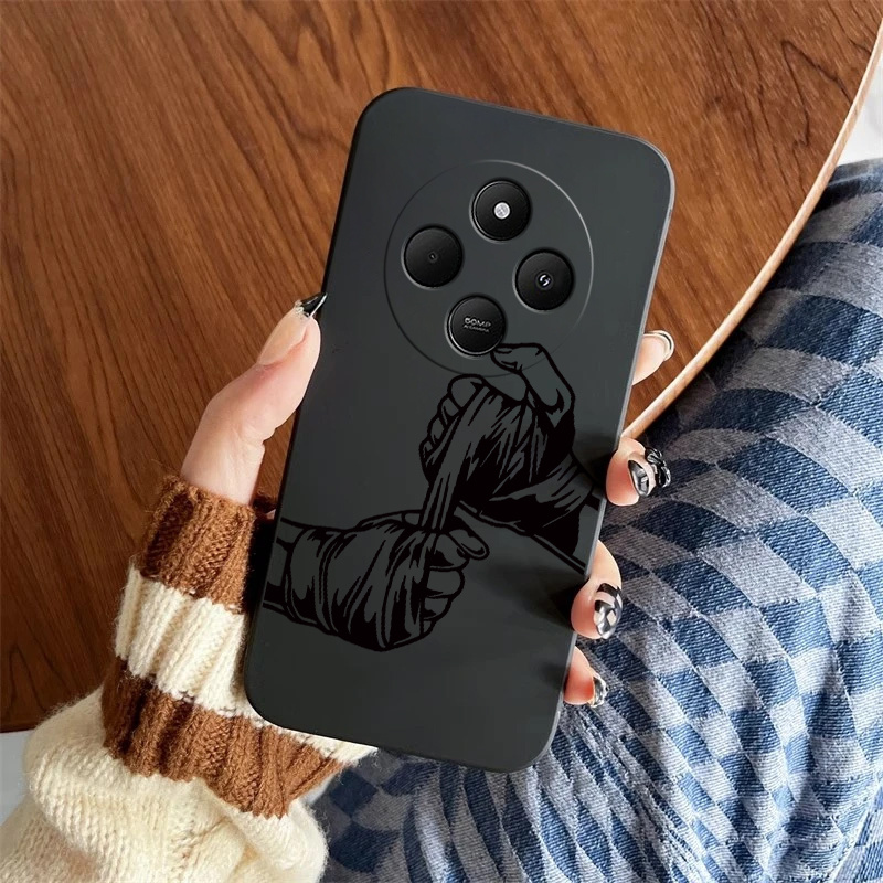 TEMU Phone Case - The Phone Case With A Hand Pattern Is Designed For Redmi 14c 4g, Featuring A Shockproof Matte Back. It Combines With , Offering A