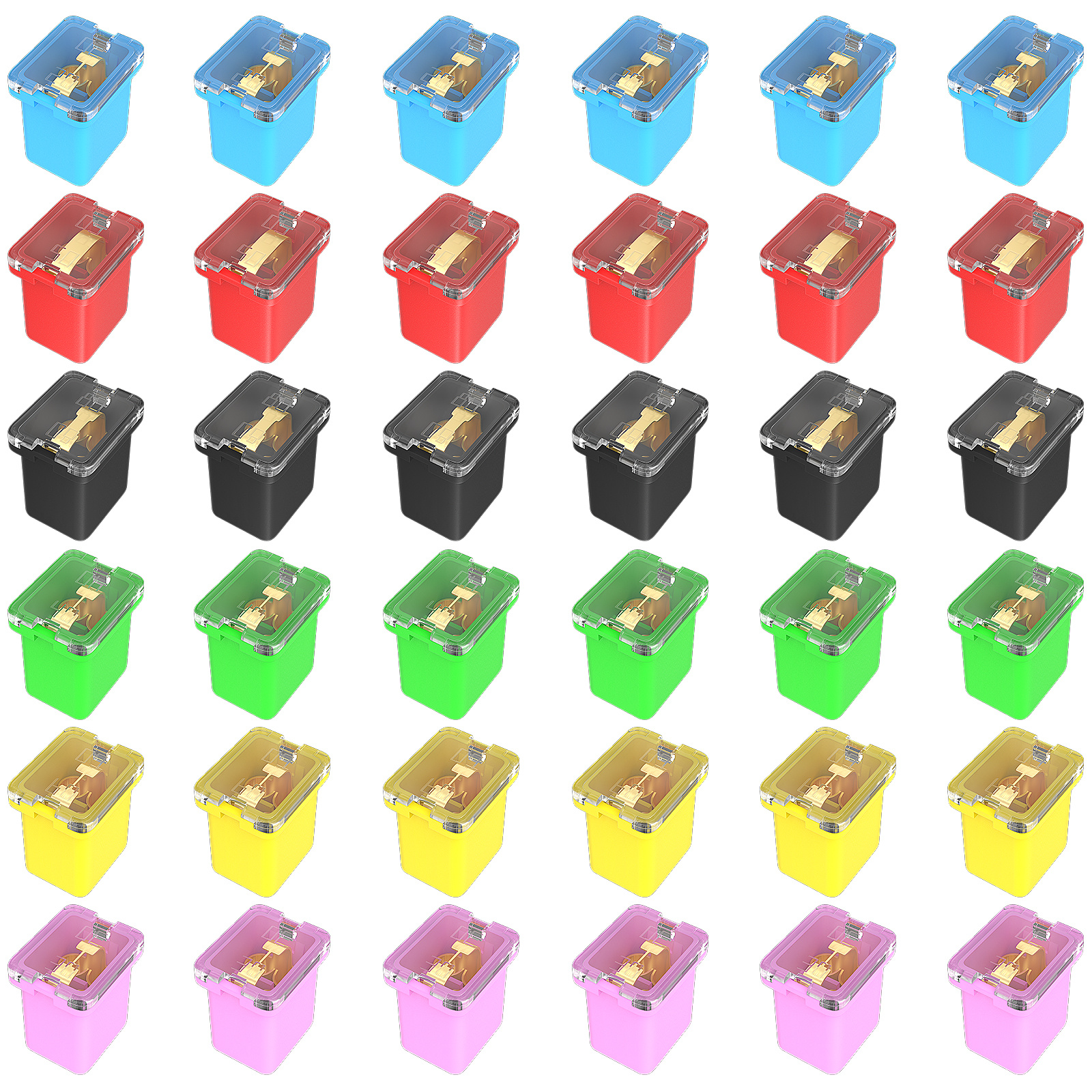 TEMU 36pcs Fuse Assortment Kit Automotive Low -shaped Micro Cartridge Fuses For Trucks, Cars, 20a, 30a, 40a, 50a, 60a, 80a