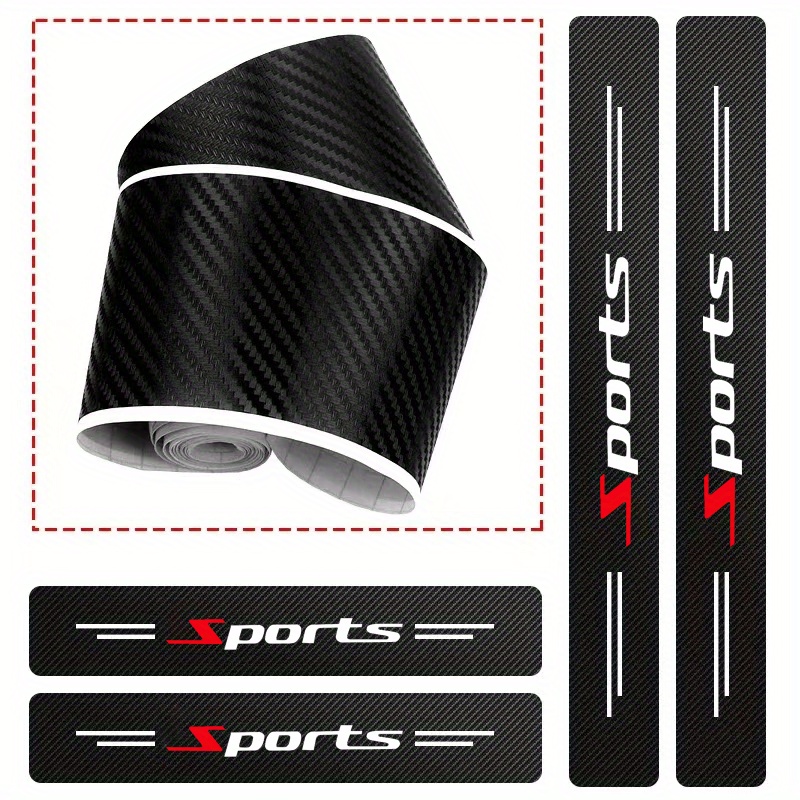 9pcs car door sill protector carbon fiber vinyl sticker anti slip anti scratch suitable for vehicle door sill and body decoration protection   sticker end car additions Product details 3