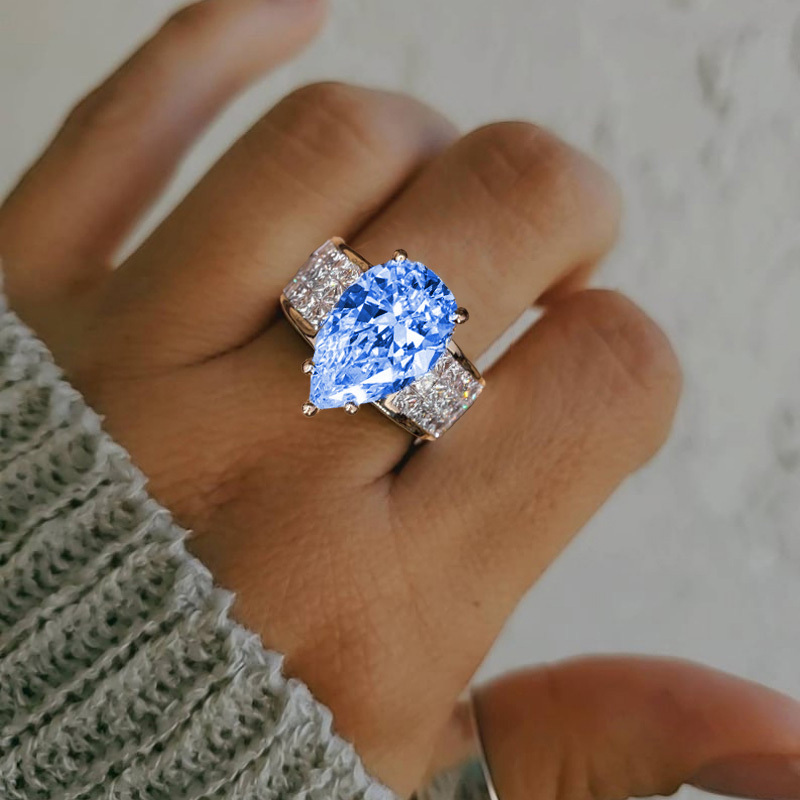an elegant and luxurious womens engagewoment ring set with large shiny synthetic zirconia an eternal symbol of   and     engagewoments weddings anniversaries and luxurious parties