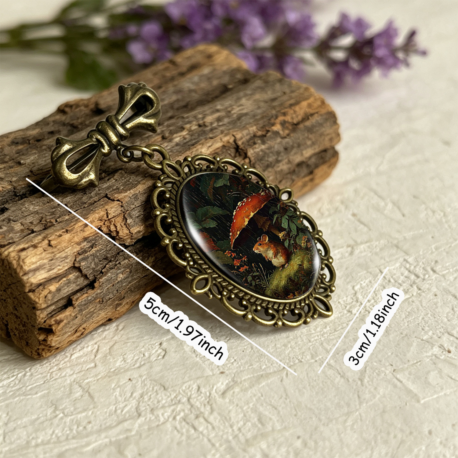 Healing Forest Squirrel Hollow Metal Pendant Brooch