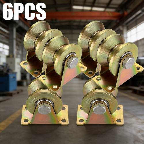 6 pack heavy duty cable pulley with v wheel sliding gate roller combination suitable for installation and reverse track industrial machinery v shape wheel track door rollers designed for inverted rolling doors