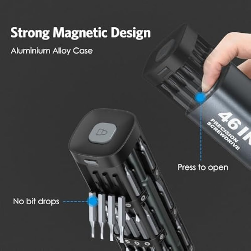   46 in 1 precision screwdriver set magnetic small screwdriver set with case mini repair tool kit for phone computer watch macbook eyeglasses switch rc watch diy Product details 5