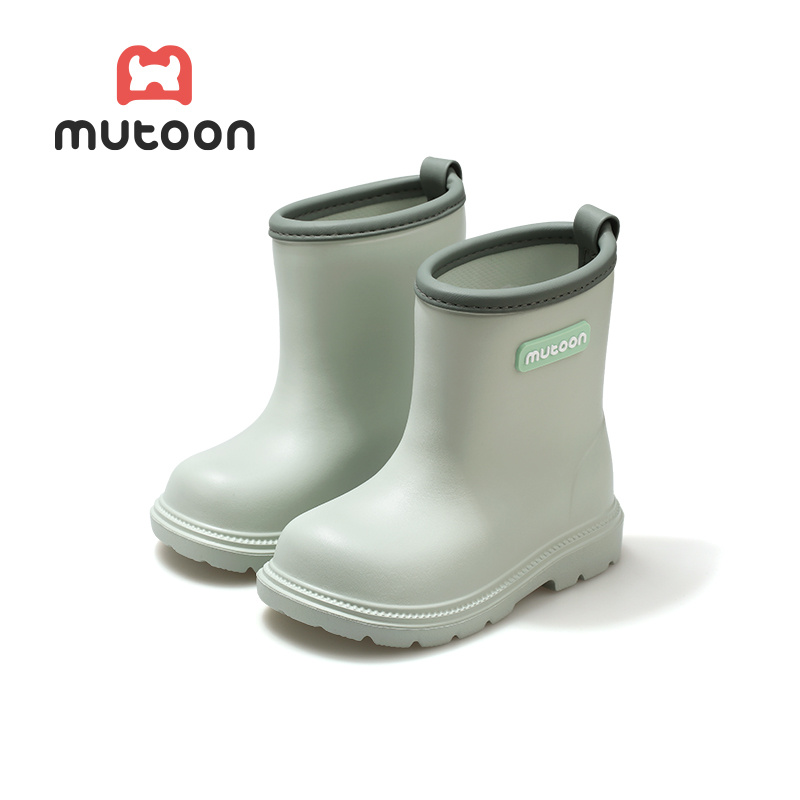 TEMU Mutoon 2026 Summer New Solid Color Easy Baby Rain Boots, Unisex Children Outdoor Water Shoes, Soft Lightweight Full Eva Material Suitable For