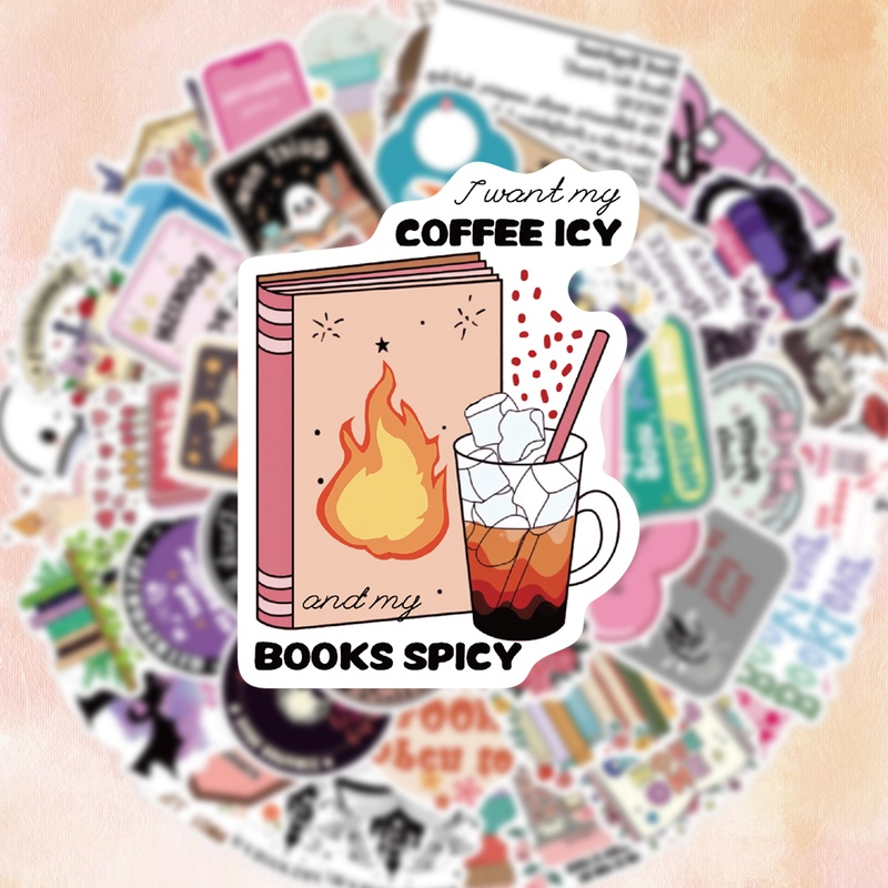 50pcs Romantic Reading Graffiti Stickers - Suitable For Water Bottles, Laptops, Guitars, Bicycles, Helmets Etc, Perfect Gifts For , Funny Sticker