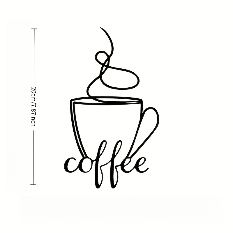 TEMU 2d Flat, [2d Flat] 1pc Vintage Coffee Wall Decor - Black Acrylic "coffee" Lettering Sign Suitable For Kitchen, Cafe, Indoor/outdoor Use - Modern