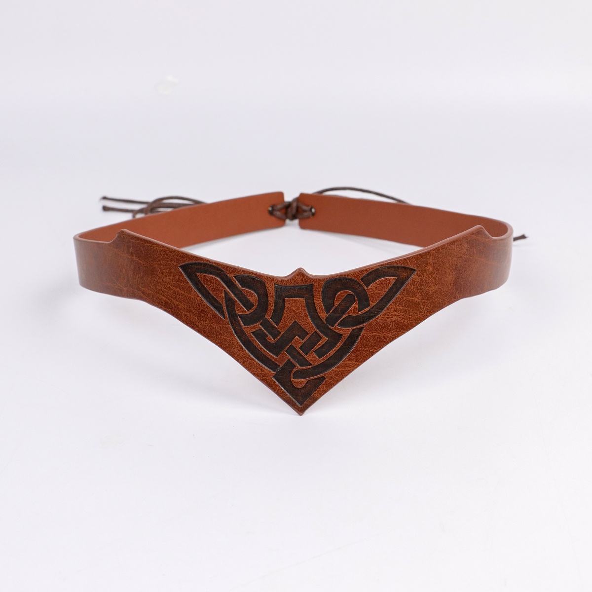 1pc Medieval Embossed Faux Leather Headpiece, Vintage Renaissance Adjustable Headband, Role-playing Costume Accessory, In
