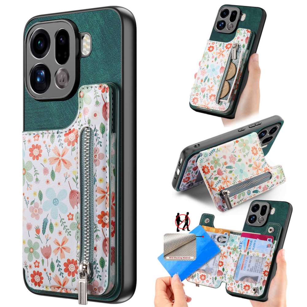TEMU Phone Case: Stylish, Simple, Durable, And Stain-resistant. Compatible With Oppo Find X9/8. Painted Zipper Card Holder. Oppo Find X9 Pro