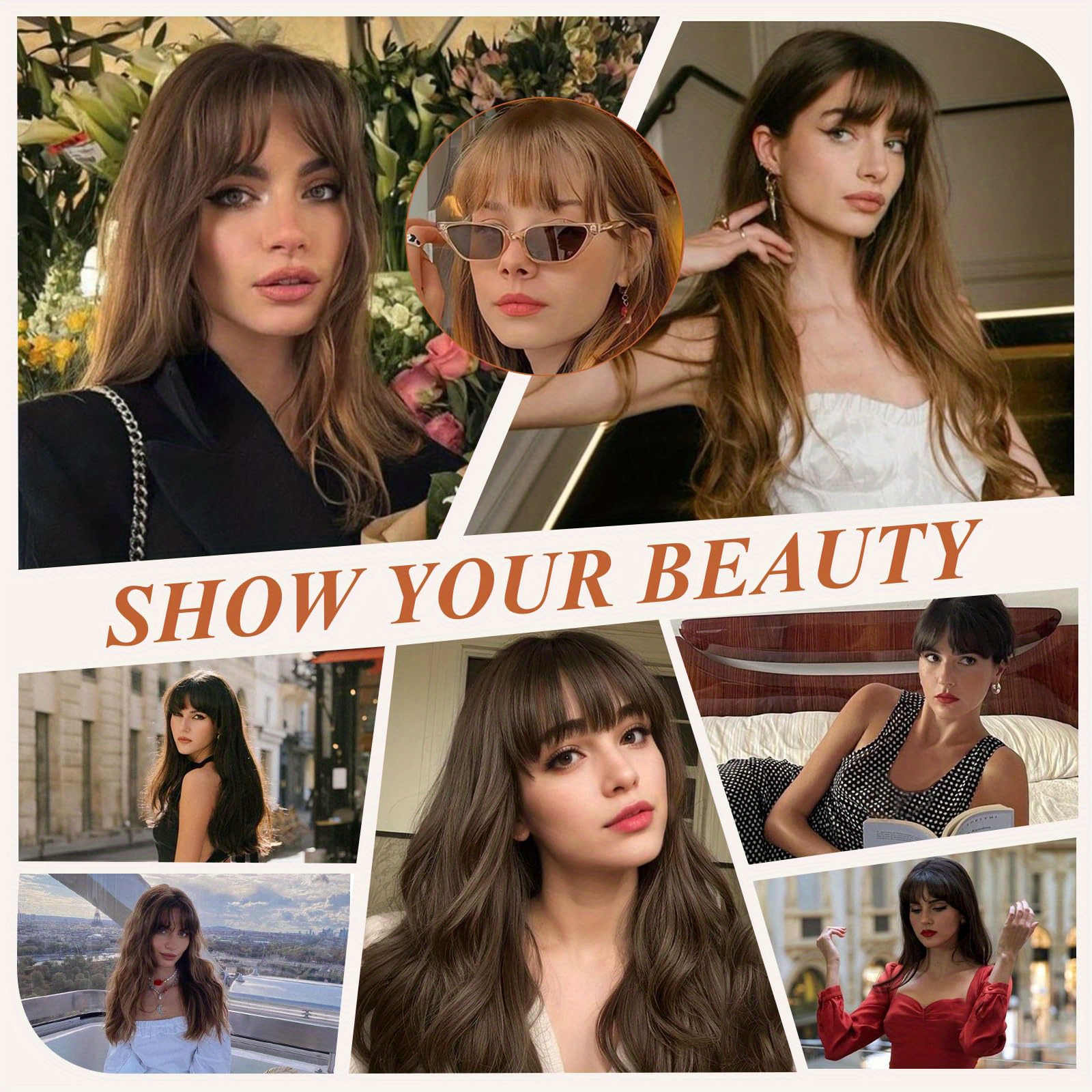 women s clip-in human hair bangs - natural look front fringe extensions, easy to apply no   needed, dark brown/black/, straight hairstyle for everyday &   - salon-quality hairpiece for added volume & dimension details 7