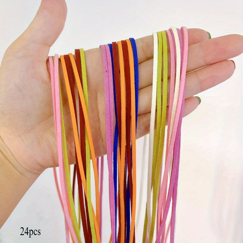 Image of 24pcs Mixed-color Necklace Bracelet, Hand-woven Rope, Necklace Rope Ring , Diy Handicrafts And The Tail Ends Of The Necklace Rope Are Made, Gift Packaging Accessories