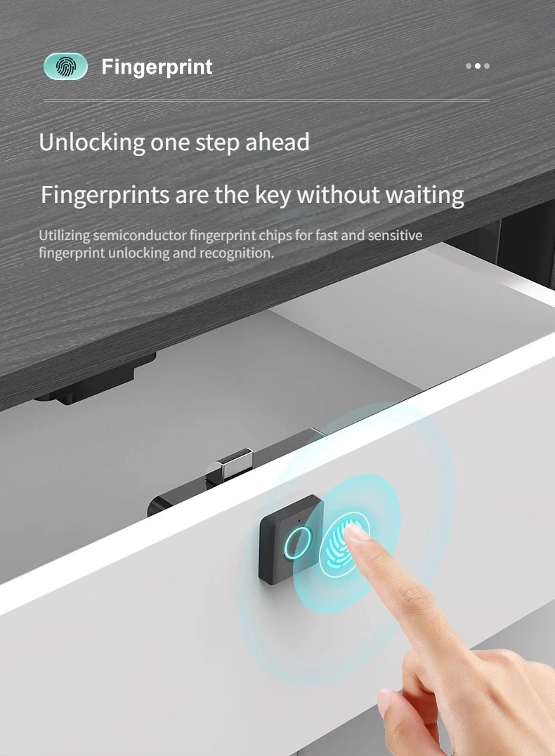 1pc Cerradura Inteligente con Huella Digital - Entrada Sin Llave, Diseño Compacto y Elegante, Fácil Instalación para Armarios de Casa, Zapateros y Archivadores, Cajones de Madera, Funciona con Pilas (3 AAA No Incluidas)