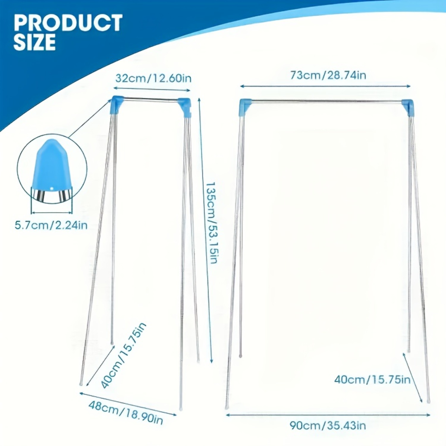 TEMU Multifunctional Portable Clothes Hanger 13-28 Inch Retractable Folding Metal Clothes Hanger, Suitable For Home, Laundry, Camping And Travel