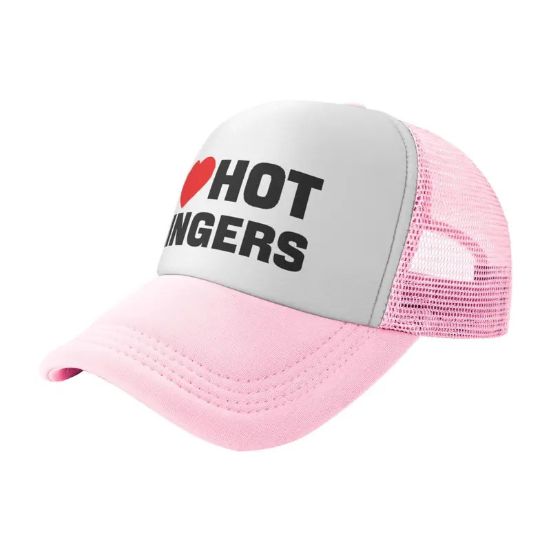 Hot Vintage Mesh Ball Hat Adjustable Pink Baseball Cap with &*;* Hot  *&*; Print, Breathable Machine Washable for Casual Outf