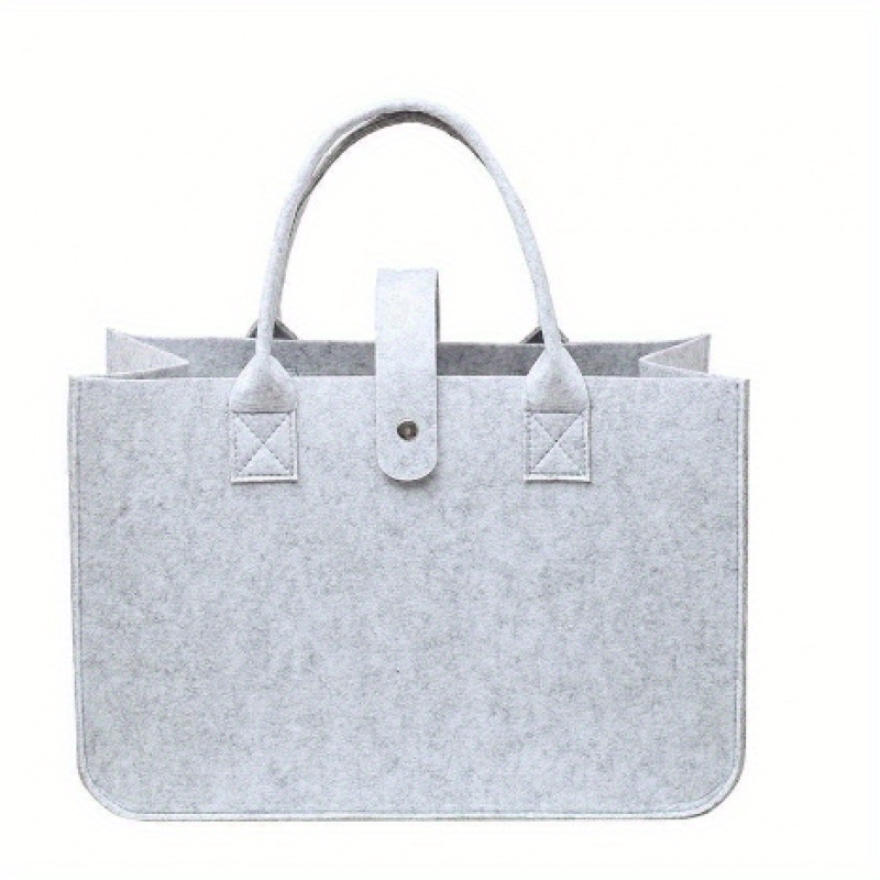 Image of 1/2pcs Foldable Felt Shopping Bags, Leak Proof Non-woven Rectangle Tote With Clutch, Versatile Carry Handbags For Toys, Groceries, And Storage