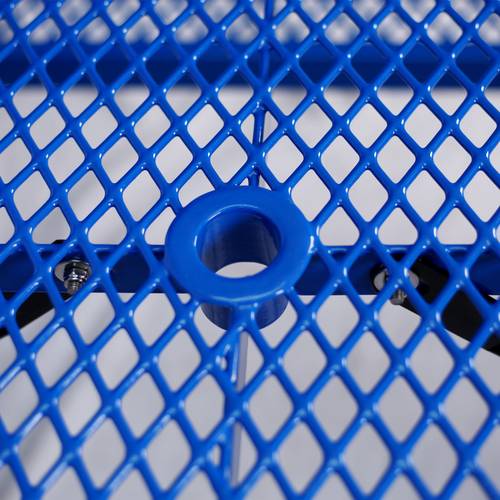 6 ft rectangular outdoor steel picnic table blue with umbrella pole
