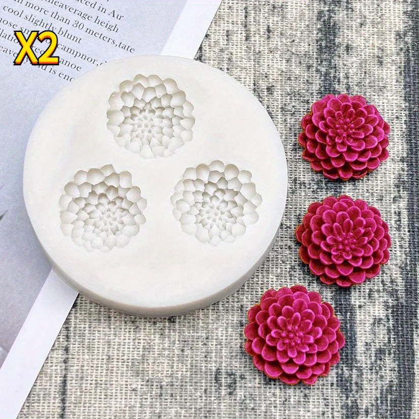 

2pcs Daisy Flower Silicone Molds, 2.76 Inch, For Candle Making, Aromatherapy, Soap Crafting, Clay, Plaster, And Diy Handcrafts