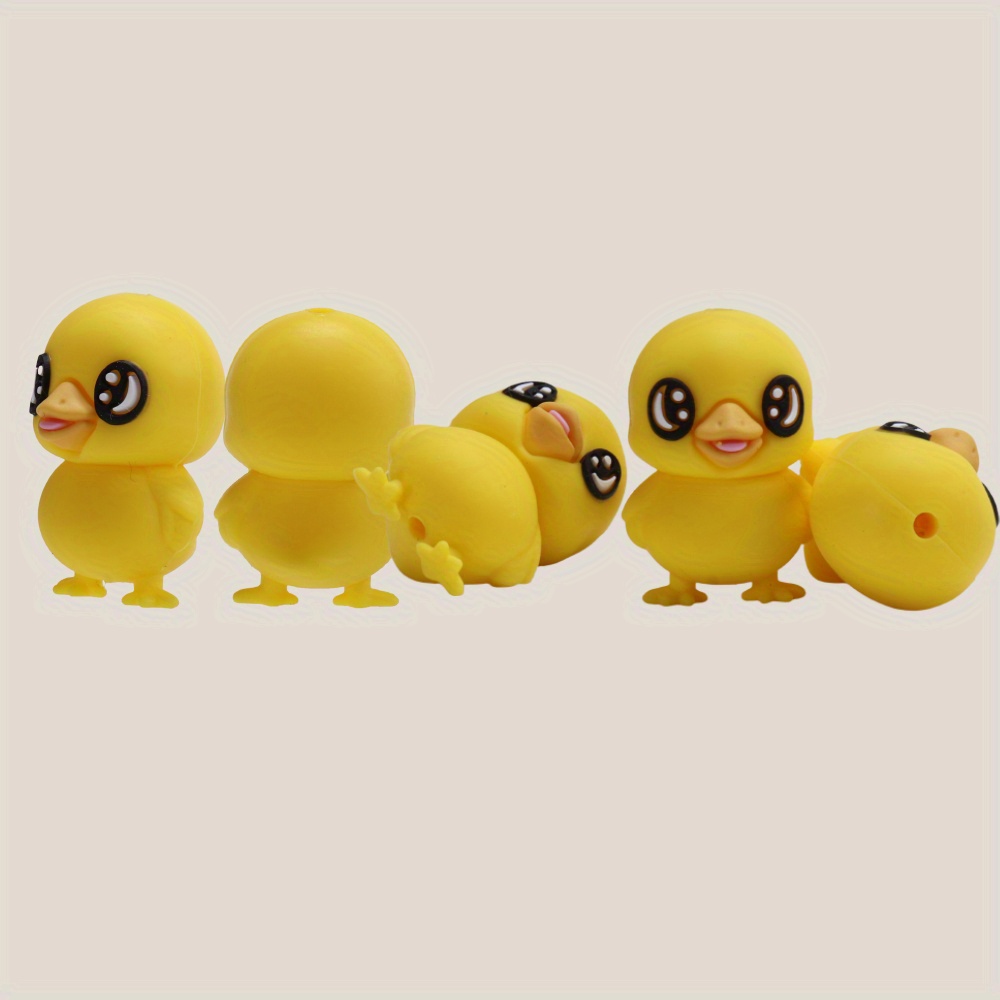 Image of 5pcs Of Silicone Duck Focus Beads - Versatile Silicone Beads For Jewelry Making, Pen Additions, Beaded Bracelets, Bag Chain Materials, And Friendship Bracelet Kits - For And Craft Enthusiasts