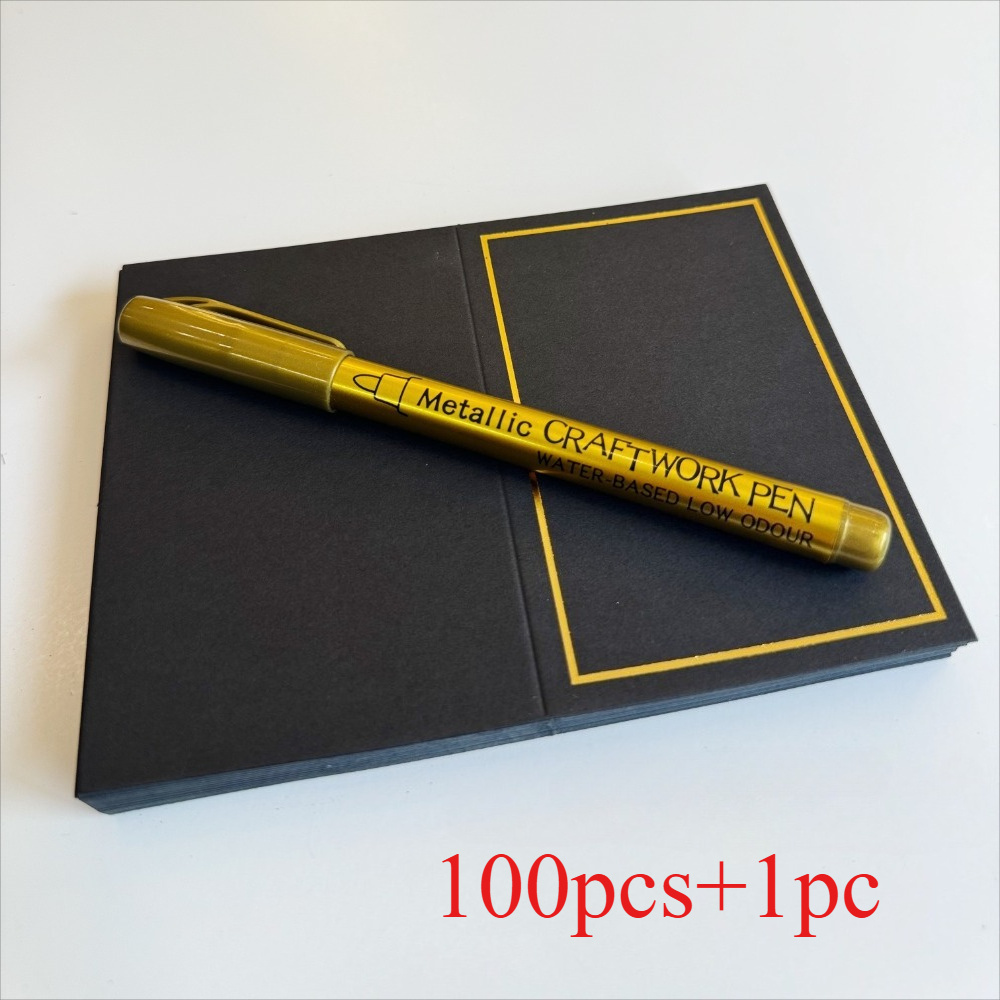 E-shop 30/50/100er- Schwarz Goldfolien-Grußkarten mit Metallic-Marker, für Hochzeiten, Partys, Geschäftsanlässe, Geschenkanhänger, Platzkarten