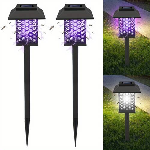 2pcs Mosquito Killer Solar Mosquito Killer Lamp Mosquito Killer Lamp 2in 1 Illuminated Mosquito Trap Outdoor Portable Mosquito Repeller Outdoor Suitable for Backyard