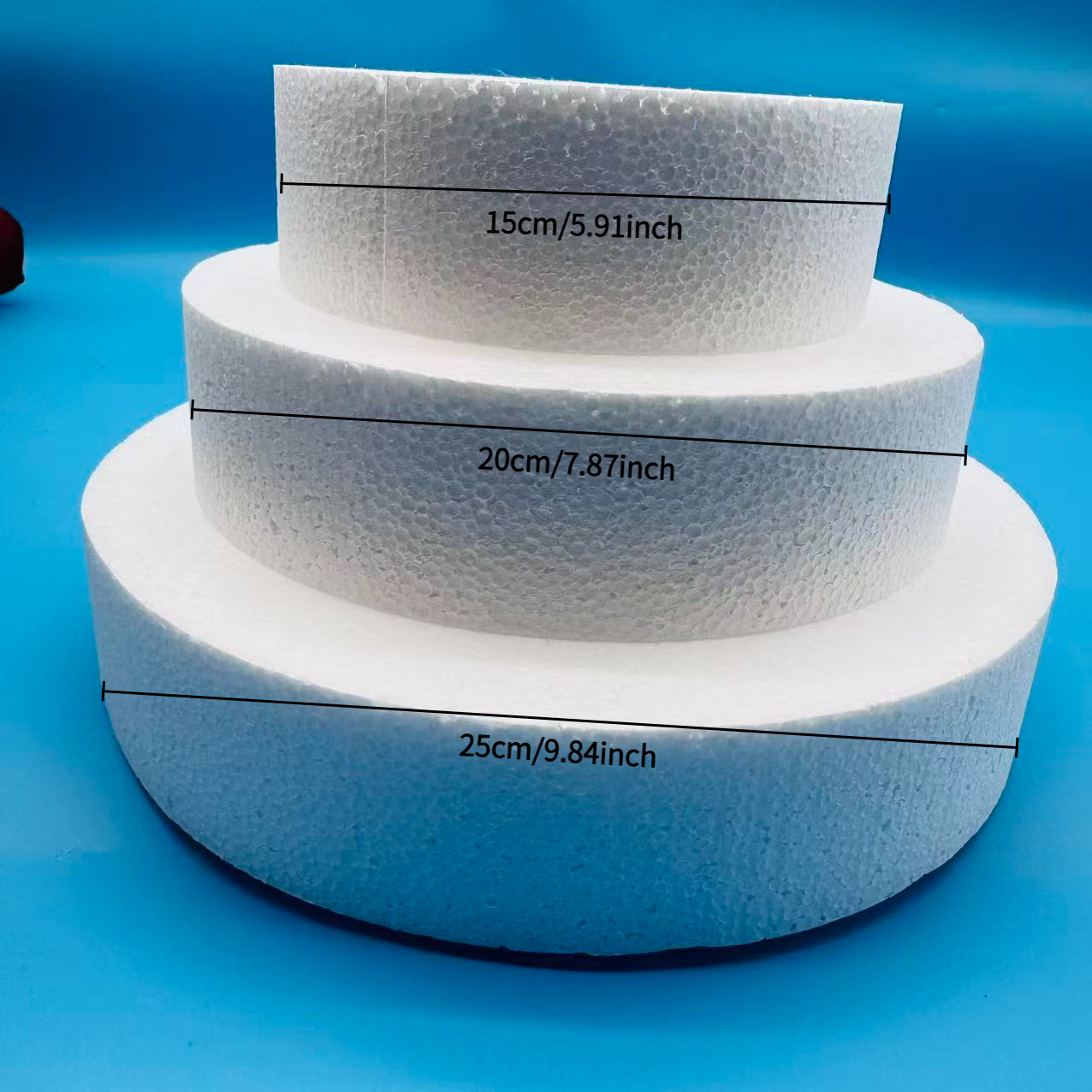 TEMU Lot de 2 ou 3 pièces, modèles artisanaux ronds en mousse blanche, découpables pour décoration et artisanat, de mariage, fête