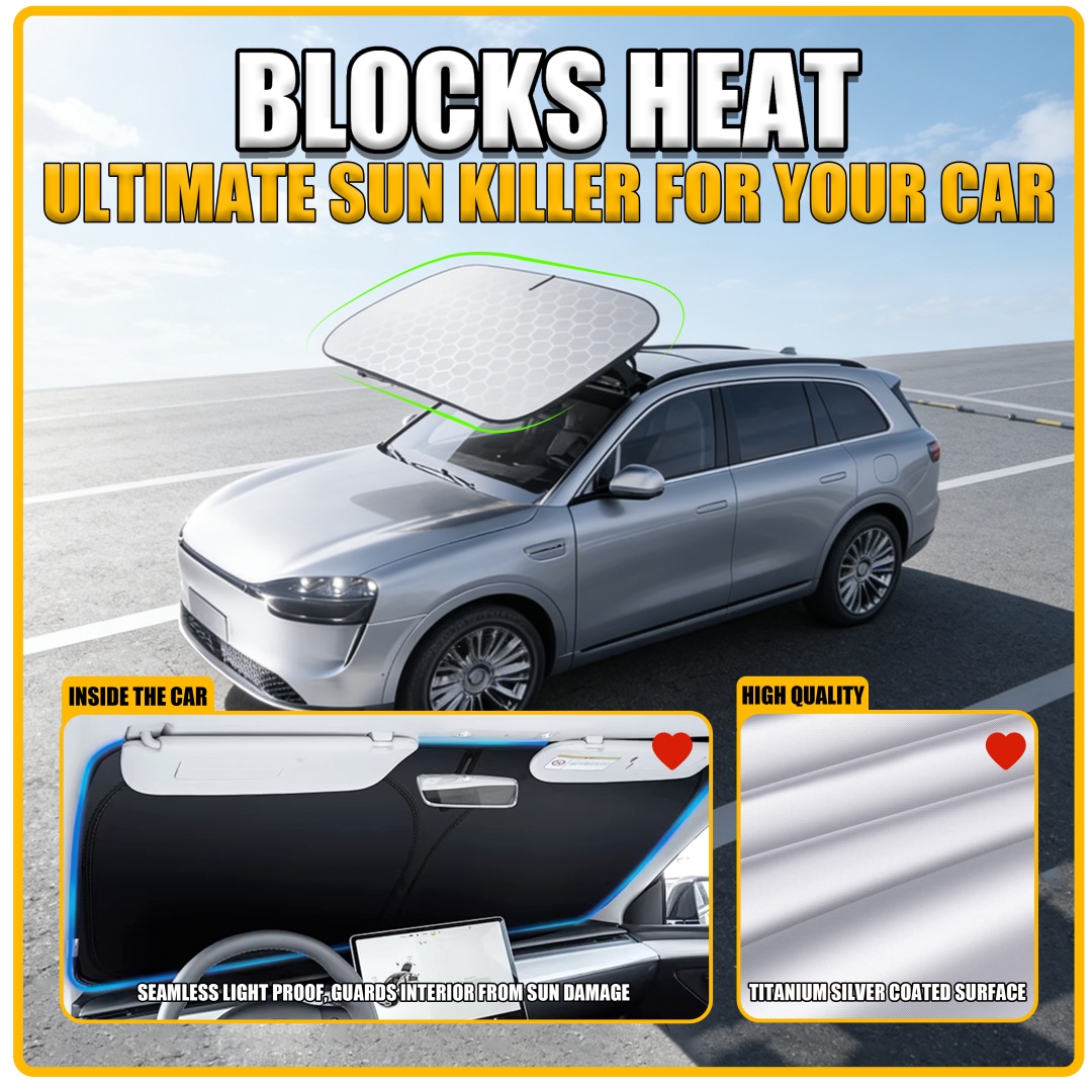 TEMU Verbeterd zonnescherm voor alle autoruiten, hoogreflecterend materiaal voor volledige voertuigbescherming, sterke UV-bestendigheid, voorkomt