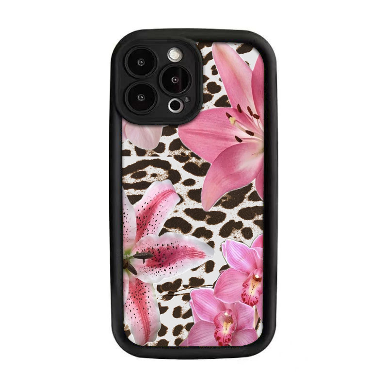 An Elegant Pink Leopard Print Design, Suitable for The TPU Phone Case for Iphone 15 Pro Max, Compatible with Iphone 14/ 13 Pro/ 12/ 11/ 7/ 24 Pro/ X/ Xr/ Xs Max, Featuring a High-Aesthetic Silicone Full-Body Protective