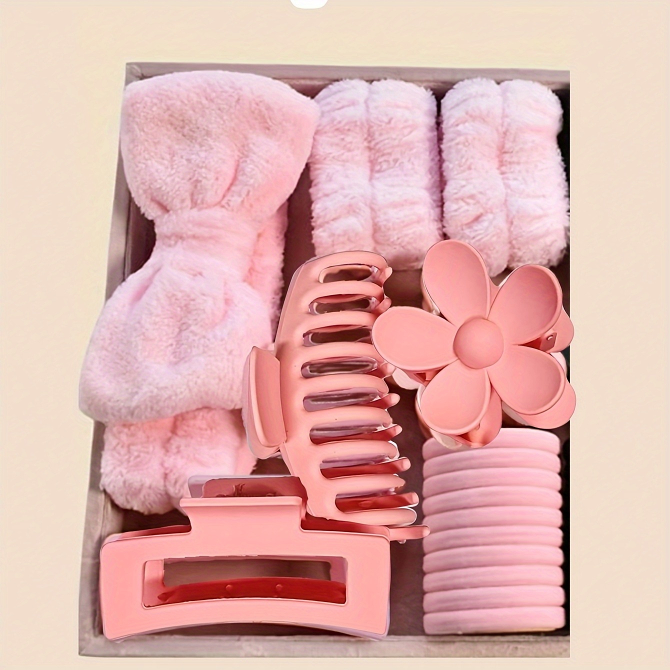 6 16pcs three piece bow coral fleece headband set face wash  display picture 2