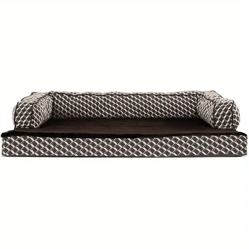 cooling gel dog bed for medium dogs up to 55 lbs plush washable cover with removable bolsters diamond brown woven decorative couch sofa bed for comfortable relaxation pet bed stylish pet furniture soft texture surface Product details 4